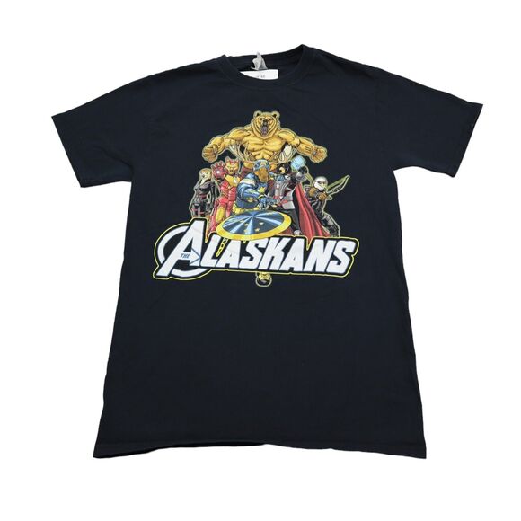 Jerzees Shirt Mens S Black Short Sleeve Crew Neck Graphic Print Cotton T Shirt - Picture 1 of 16